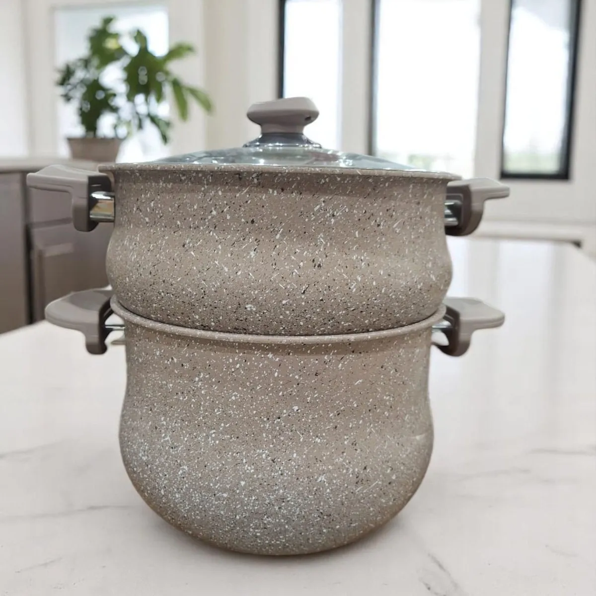 Couscoussier 5.4 Litres 3 pièces en granite - Beige